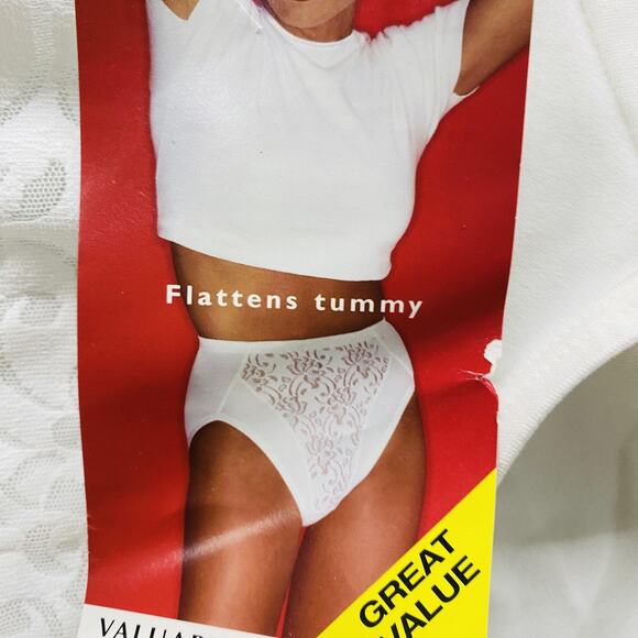 Flexees Briefs Womens 2X White Control Shapewear High Waist Tummy Panel 3654 - Picture 3 of 5